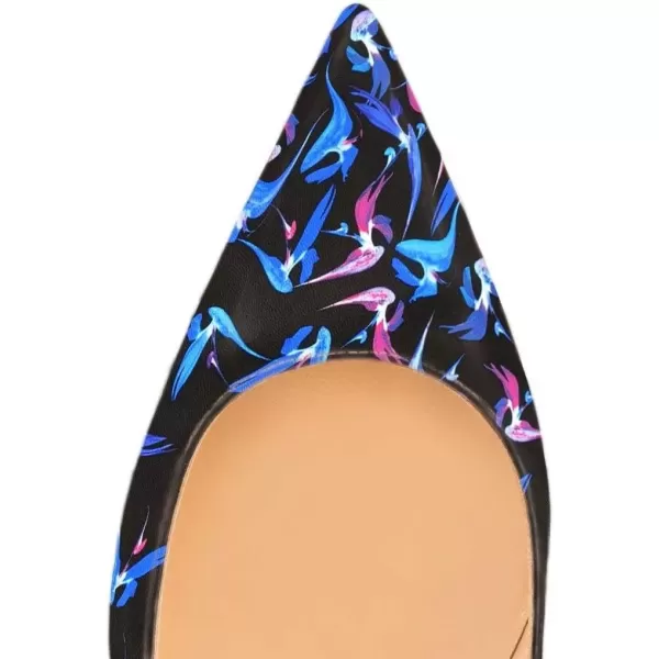 imageFSJ Women Sexy Multicolored Pointy Toe Pumps Slip On Mid High Heels Dress Shoes Size 415 USBlue10 Cm