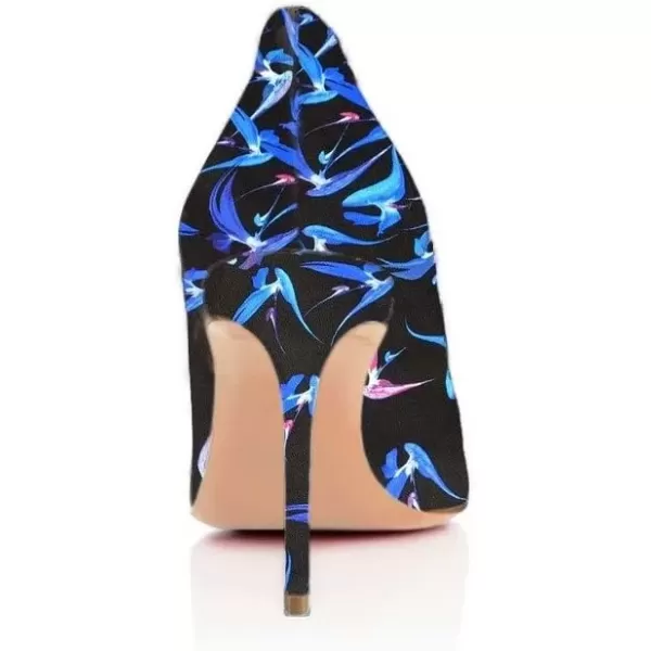 imageFSJ Women Sexy Multicolored Pointy Toe Pumps Slip On Mid High Heels Dress Shoes Size 415 USBlue10 Cm