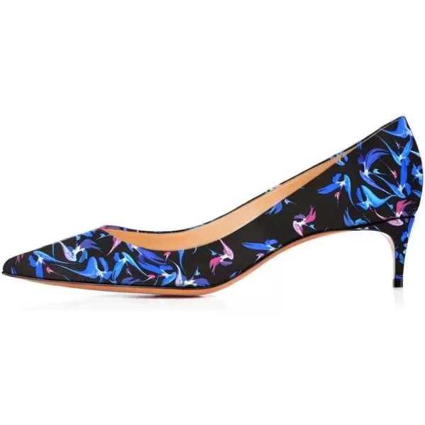 imageFSJ Women Sexy Multicolored Pointy Toe Pumps Slip On Mid High Heels Dress Shoes Size 415 USBlue45 Cm