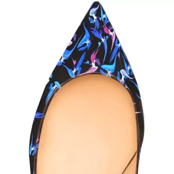 imageFSJ Women Sexy Multicolored Pointy Toe Pumps Slip On Mid High Heels Dress Shoes Size 415 USBlue55 Cm