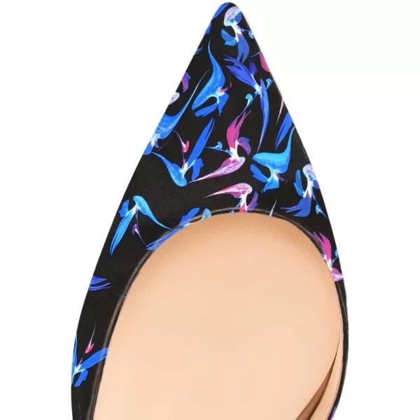 imageFSJ Women Sexy Multicolored Pointy Toe Pumps Slip On Mid High Heels Dress Shoes Size 415 USBlue75 Cm