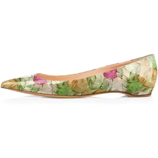 imageFSJ Women Sexy Multicolored Pointy Toe Pumps Slip On Mid High Heels Dress Shoes Size 415 USPlaidflat