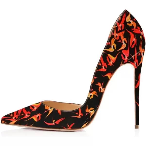 imageFSJ Women Sexy Multicolored Pointy Toe Pumps Slip On Mid High Heels Dress Shoes Size 415 USRed Dorsay12 Cm