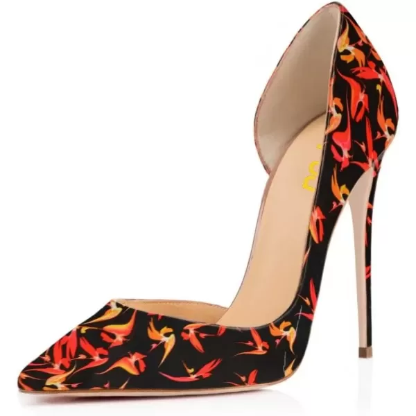 imageFSJ Women Sexy Multicolored Pointy Toe Pumps Slip On Mid High Heels Dress Shoes Size 415 USRed Dorsay12 Cm