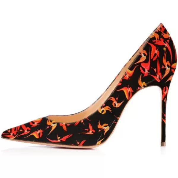 imageFSJ Women Sexy Multicolored Pointy Toe Pumps Slip On Mid High Heels Dress Shoes Size 415 USRed12 Cm