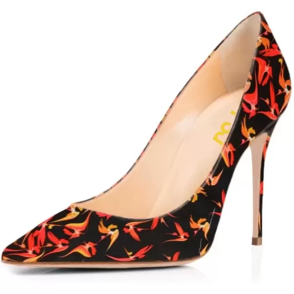 imageFSJ Women Sexy Multicolored Pointy Toe Pumps Slip On Mid High Heels Dress Shoes Size 415 USRed12 Cm