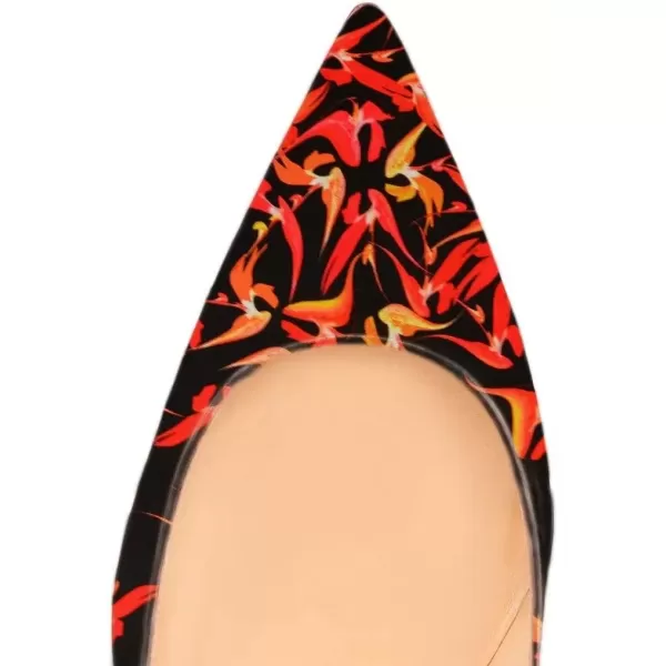 imageFSJ Women Sexy Multicolored Pointy Toe Pumps Slip On Mid High Heels Dress Shoes Size 415 USRed12 Cm
