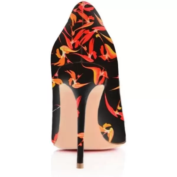 imageFSJ Women Sexy Multicolored Pointy Toe Pumps Slip On Mid High Heels Dress Shoes Size 415 USRed12 Cm