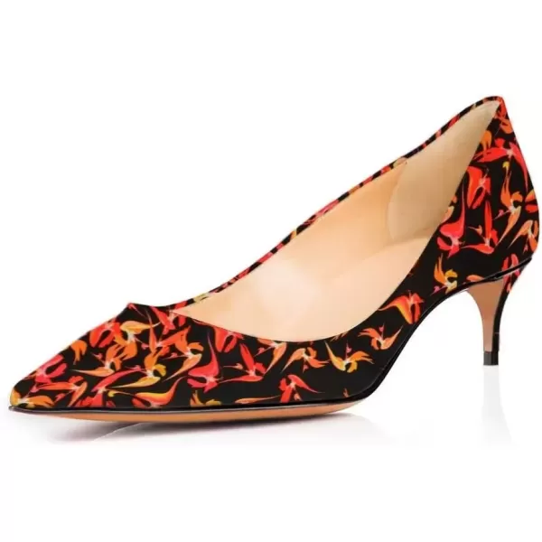 imageFSJ Women Sexy Multicolored Pointy Toe Pumps Slip On Mid High Heels Dress Shoes Size 415 USRed45 Cm