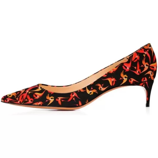 imageFSJ Women Sexy Multicolored Pointy Toe Pumps Slip On Mid High Heels Dress Shoes Size 415 USRed45 Cm