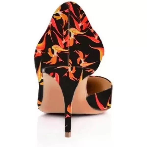 imageFSJ Women Sexy Multicolored Pointy Toe Pumps Slip On Mid High Heels Dress Shoes Size 415 USRed75 Cm