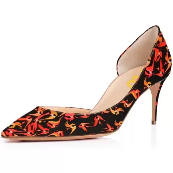 imageFSJ Women Sexy Multicolored Pointy Toe Pumps Slip On Mid High Heels Dress Shoes Size 415 USRed75 Cm