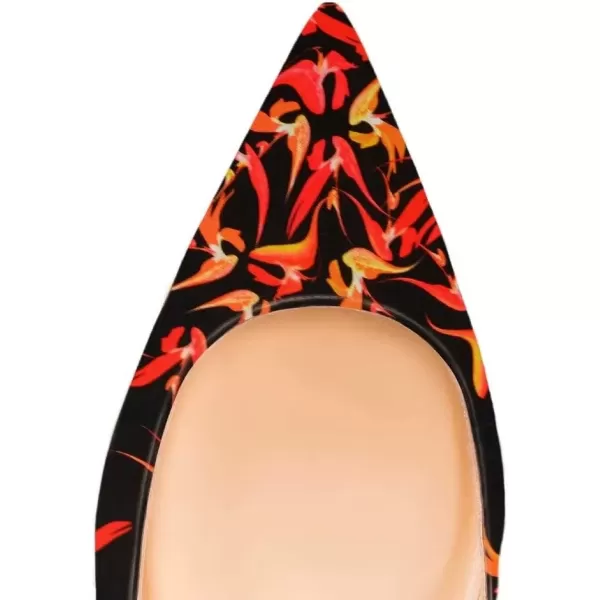 imageFSJ Women Sexy Multicolored Pointy Toe Pumps Slip On Mid High Heels Dress Shoes Size 415 USRedflat