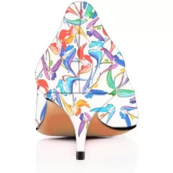 imageFSJ Women Sexy Multicolored Pointy Toe Pumps Slip On Mid High Heels Dress Shoes Size 415 USWhite45 Cm