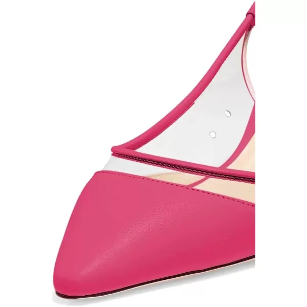 imageFSJ Women Trendy Pointed Toe Kitten Low Heel Slip on Pumps Slingback Office Shoes Size 415 USFuchsia