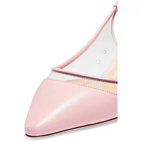 imageFSJ Women Trendy Pointed Toe Kitten Low Heel Slip on Pumps Slingback Office Shoes Size 415 USPink