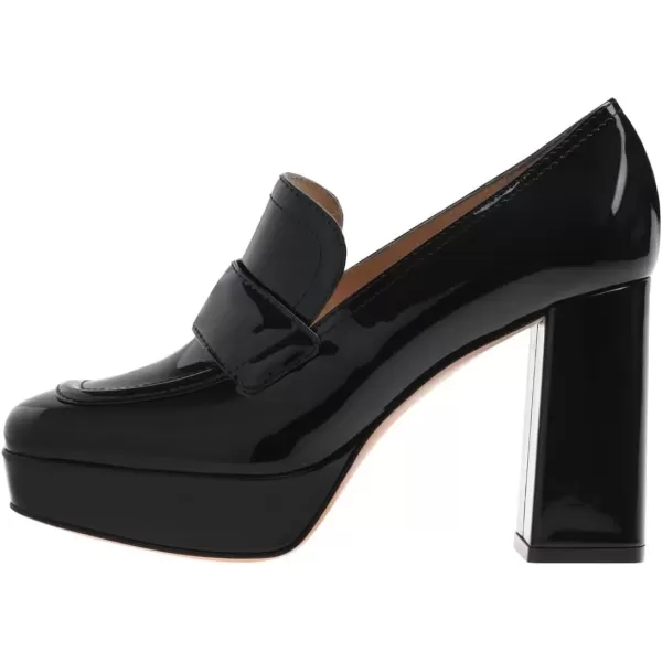 imageFSJ Women Chic Square Toe Glossy Platform Pumps Chunky High Heel Slip On Party Prom Dress Ladies Casual Loafer Shoes Size 415 USBlack
