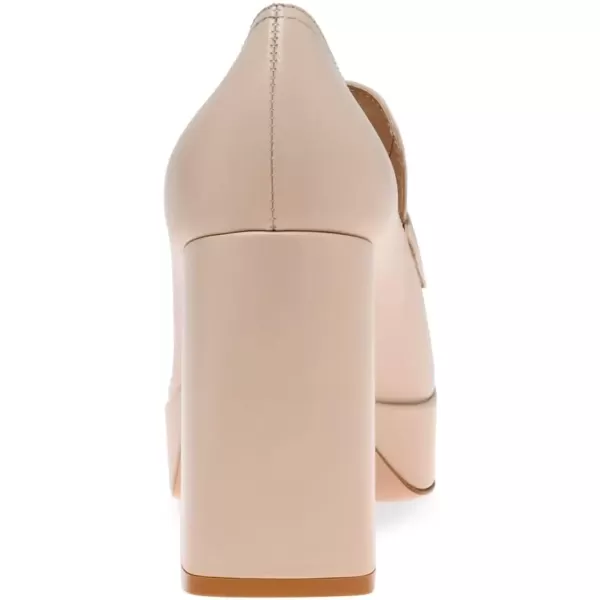 imageFSJ Women Chic Square Toe Glossy Platform Pumps Chunky High Heel Slip On Party Prom Dress Ladies Casual Loafer Shoes Size 415 USNude