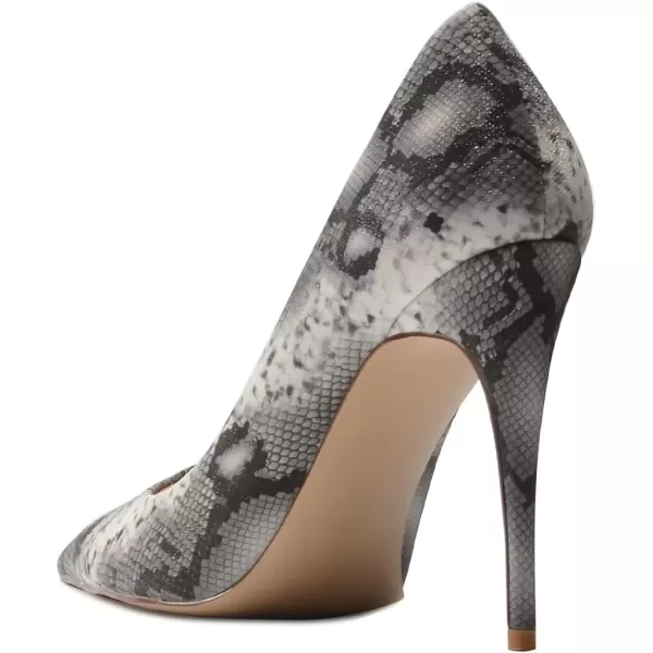 imageFSJ Women Classic Pointed Toe Snakeskin High Heels Pumps Slip on Stiletto Sparkling Animal Printing Sexy Lady Club Party Evening Dress Shoes Size 415 USPython Black