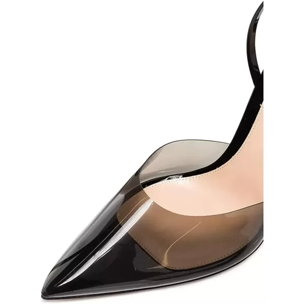 imageFSJ Women Crystal High Heels Slingback Clear Pumps Pointed Closed Toe Straps Chic Sandals Wedding Party Dress Shoes Size 415 USBlack
