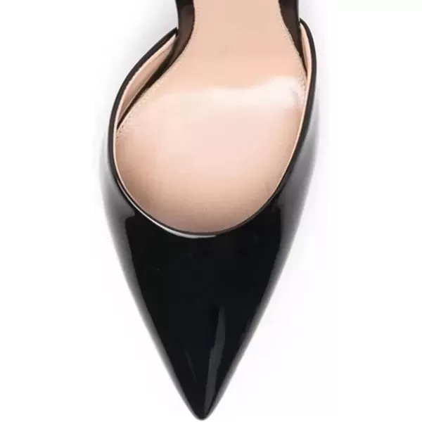 imageFSJ Women Crystal High Heels Slingback Clear Pumps Pointed Closed Toe Straps Chic Sandals Wedding Party Dress Shoes Size 415 USBlack Leather