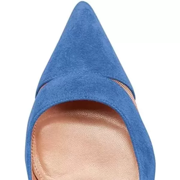 imageFSJ Women Elegant Mesh High Heel Pump Pointed Toe Stiletto Thin Slip on Dress Prom Party Ladie Shoes Size 415 USBlue