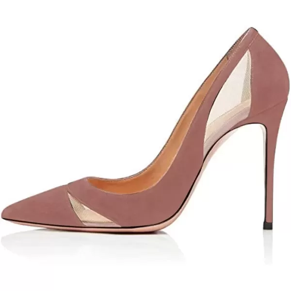imageFSJ Women Elegant Mesh High Heel Pump Pointed Toe Stiletto Thin Slip on Dress Prom Party Ladie Shoes Size 415 USCoral