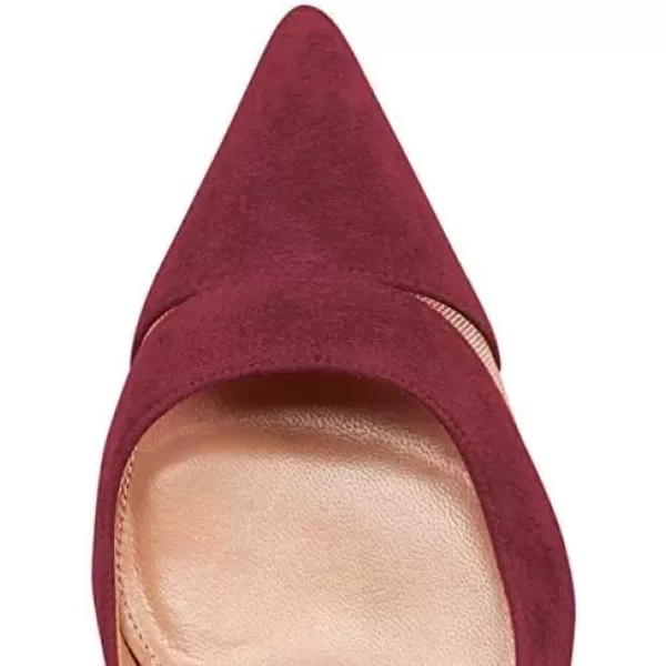 imageFSJ Women Elegant Mesh High Heel Pump Pointed Toe Stiletto Thin Slip on Dress Prom Party Ladie Shoes Size 415 USDark Red