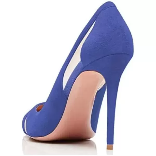 imageFSJ Women Elegant Mesh High Heel Pump Pointed Toe Stiletto Thin Slip on Dress Prom Party Ladie Shoes Size 415 USDarkblue