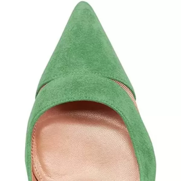imageFSJ Women Elegant Mesh High Heel Pump Pointed Toe Stiletto Thin Slip on Dress Prom Party Ladie Shoes Size 415 USGreen