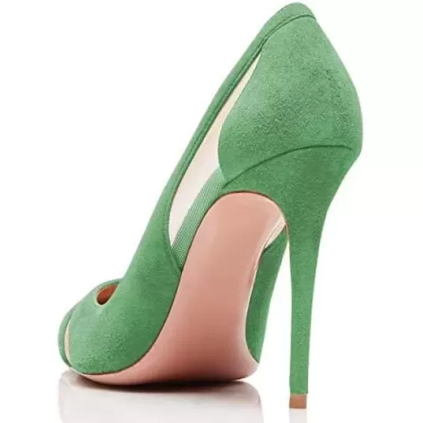 imageFSJ Women Elegant Mesh High Heel Pump Pointed Toe Stiletto Thin Slip on Dress Prom Party Ladie Shoes Size 415 USGreen