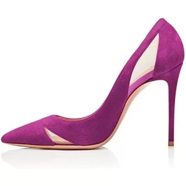 imageFSJ Women Elegant Mesh High Heel Pump Pointed Toe Stiletto Thin Slip on Dress Prom Party Ladie Shoes Size 415 USOrchid