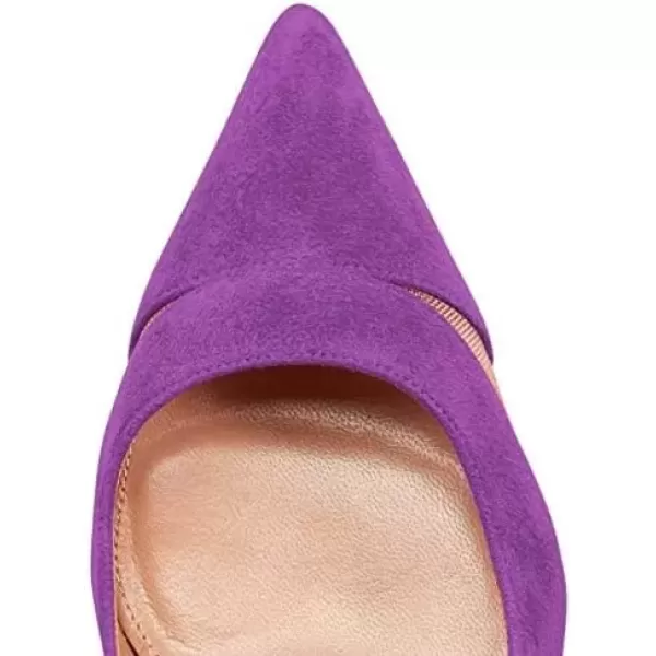imageFSJ Women Elegant Mesh High Heel Pump Pointed Toe Stiletto Thin Slip on Dress Prom Party Ladie Shoes Size 415 USPurple