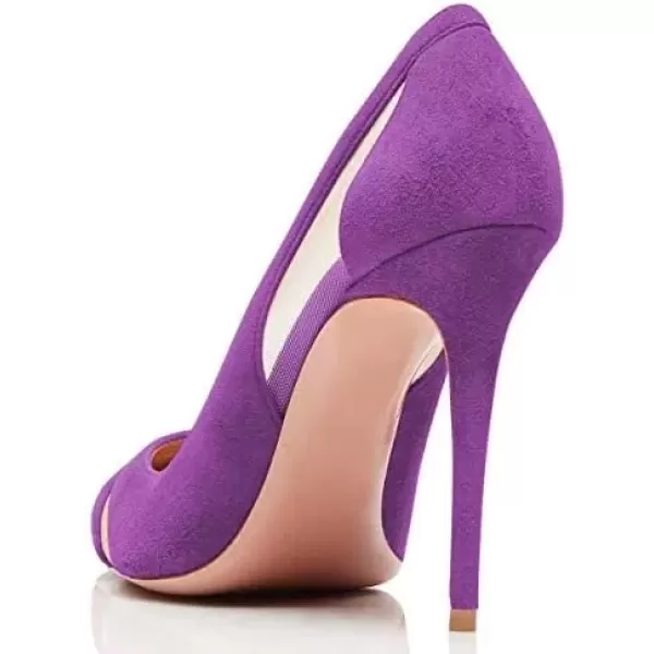 imageFSJ Women Elegant Mesh High Heel Pump Pointed Toe Stiletto Thin Slip on Dress Prom Party Ladie Shoes Size 415 USPurple