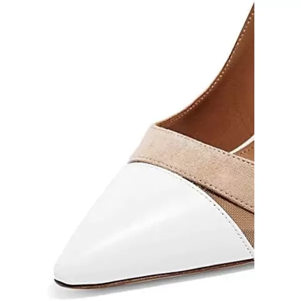 imageFSJ Women Elegant Mesh High Heel Pump Pointed Toe Stiletto Thin Slip on Dress Prom Party Ladie Shoes Size 415 USWhite
