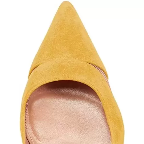 imageFSJ Women Elegant Mesh High Heel Pump Pointed Toe Stiletto Thin Slip on Dress Prom Party Ladie Shoes Size 415 USYellow