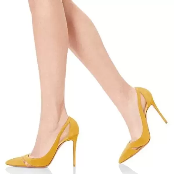 imageFSJ Women Elegant Mesh High Heel Pump Pointed Toe Stiletto Thin Slip on Dress Prom Party Ladie Shoes Size 415 USYellow