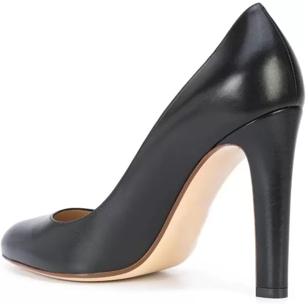 imageFSJ Women Elegant Round Toe Formal Pumps Slip On Office Dress Shoe Chunky Heel Size 415 USBlack