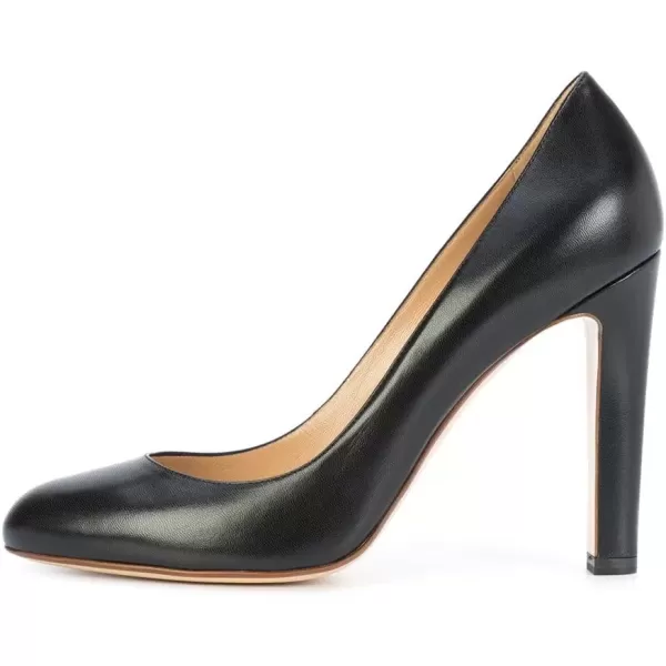imageFSJ Women Elegant Round Toe Formal Pumps Slip On Office Dress Shoe Chunky Heel Size 415 USBlack