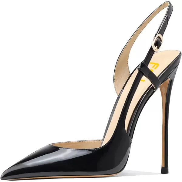 imageFSJ Women Sexy Pointed Toe DOrsay High Heel Slingback Pumps Sandals Cutout Strappy Stiletto Slip On Party Prom Formal Shoes Size 415 USBlack