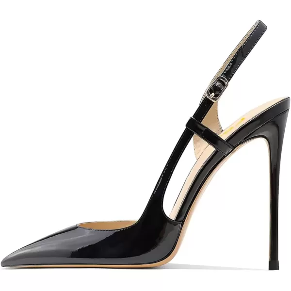 imageFSJ Women Sexy Pointed Toe DOrsay High Heel Slingback Pumps Sandals Cutout Strappy Stiletto Slip On Party Prom Formal Shoes Size 415 USBlack