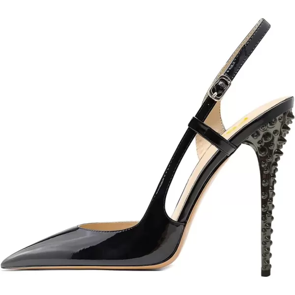 imageFSJ Women Sexy Pointed Toe DOrsay High Heel Slingback Pumps Sandals Cutout Strappy Stiletto Slip On Party Prom Formal Shoes Size 415 USBlackspike