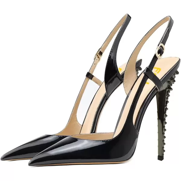 imageFSJ Women Sexy Pointed Toe DOrsay High Heel Slingback Pumps Sandals Cutout Strappy Stiletto Slip On Party Prom Formal Shoes Size 415 USBlackspike