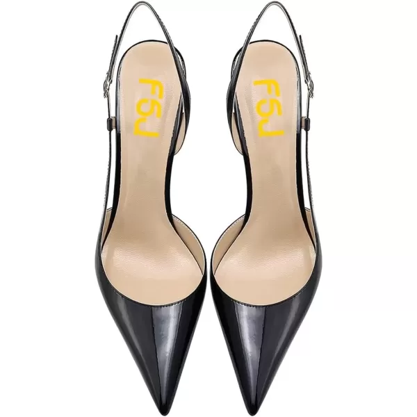 imageFSJ Women Sexy Pointed Toe DOrsay High Heel Slingback Pumps Sandals Cutout Strappy Stiletto Slip On Party Prom Formal Shoes Size 415 USBlackspike