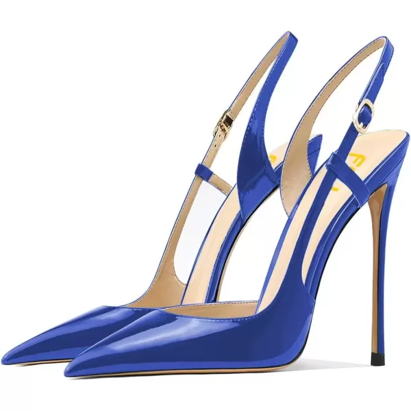 imageFSJ Women Sexy Pointed Toe DOrsay High Heel Slingback Pumps Sandals Cutout Strappy Stiletto Slip On Party Prom Formal Shoes Size 415 USBlue