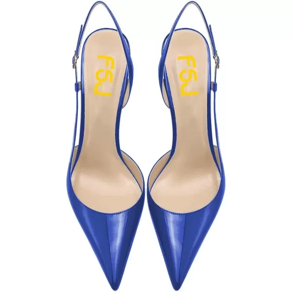 imageFSJ Women Sexy Pointed Toe DOrsay High Heel Slingback Pumps Sandals Cutout Strappy Stiletto Slip On Party Prom Formal Shoes Size 415 USBlue