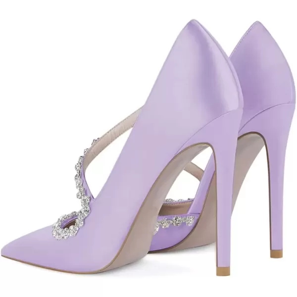imageFSJ Women Sexy Rhinestone Cross Strap Dress High Heel Rivets Closed Pointed Toe Stiletto Sandals Satin DOrsay Slip On Wedding Party Pumps Size 415 USThistle