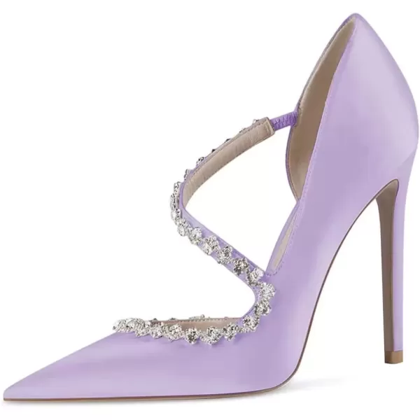 imageFSJ Women Sexy Rhinestone Cross Strap Dress High Heel Rivets Closed Pointed Toe Stiletto Sandals Satin DOrsay Slip On Wedding Party Pumps Size 415 USThistle