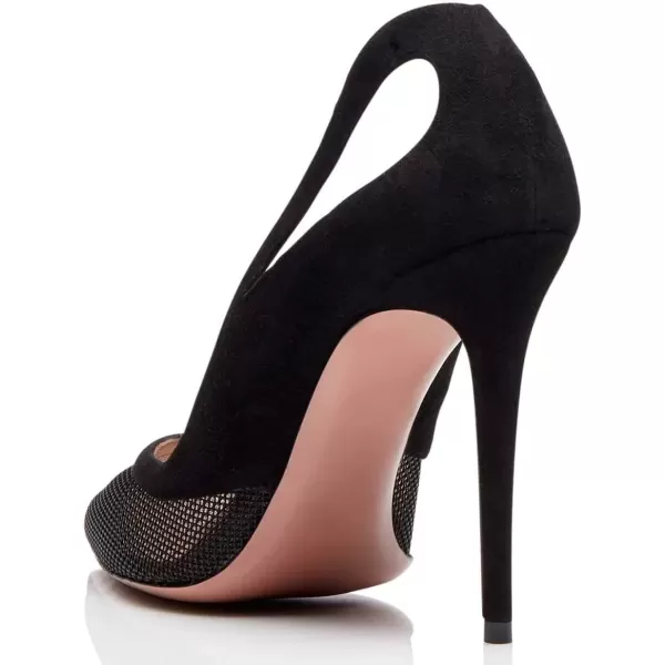 imageFSJ Women Comfy Pointed Toe Stiletto High Heel Mesh Pumps Slip on Dressy Ladies Date Shoes Size 415 USBlack