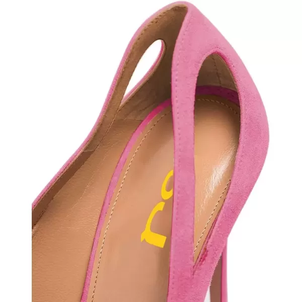 imageFSJ Women Comfy Pointed Toe Stiletto High Heel Mesh Pumps Slip on Dressy Ladies Date Shoes Size 415 USFuchsia